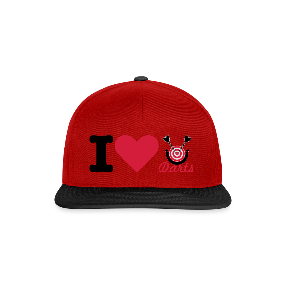 I Love Darts Cap - Rot/Schwarz