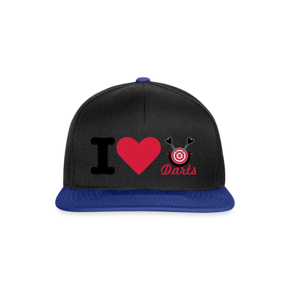 I Love Darts Cap - Schwarz/Königsblau