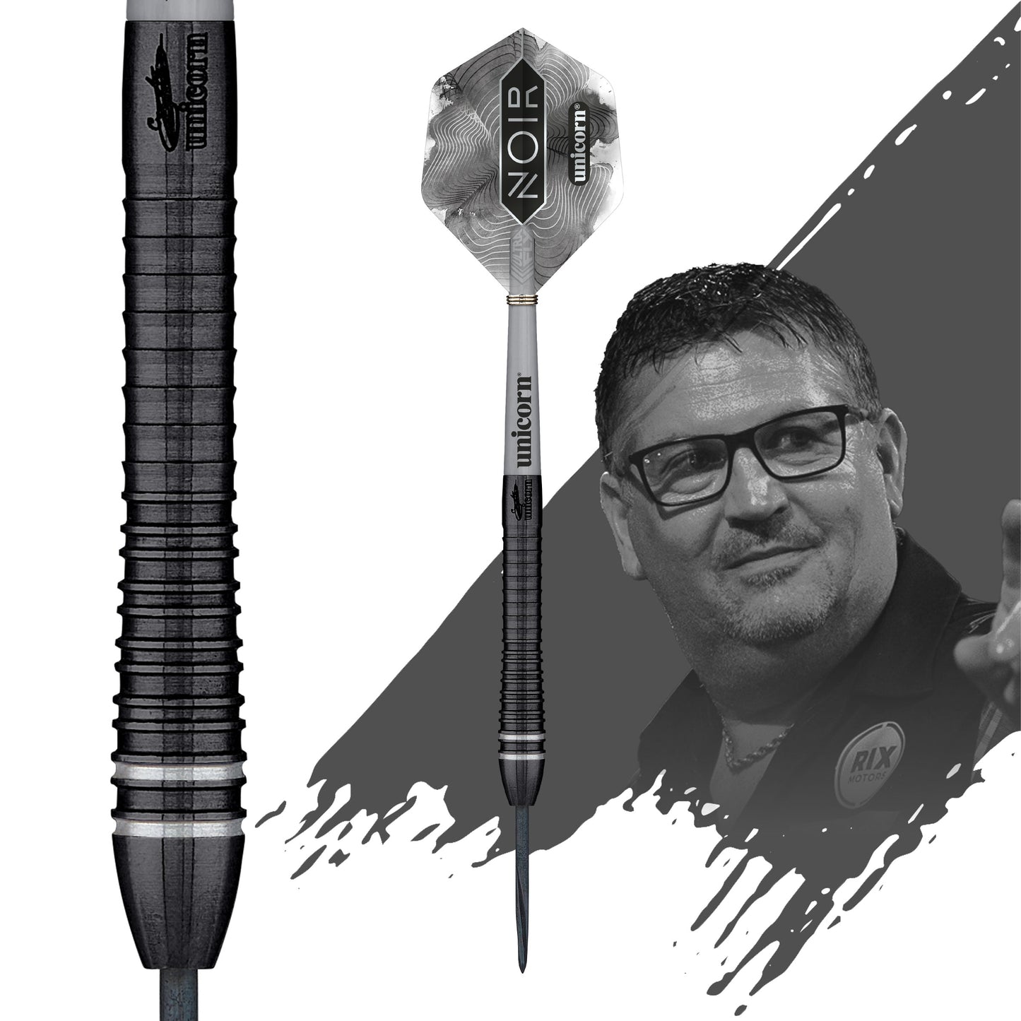 Unicorn Gary Anderson Noir Phase 6 - Deluxe Steel Darts