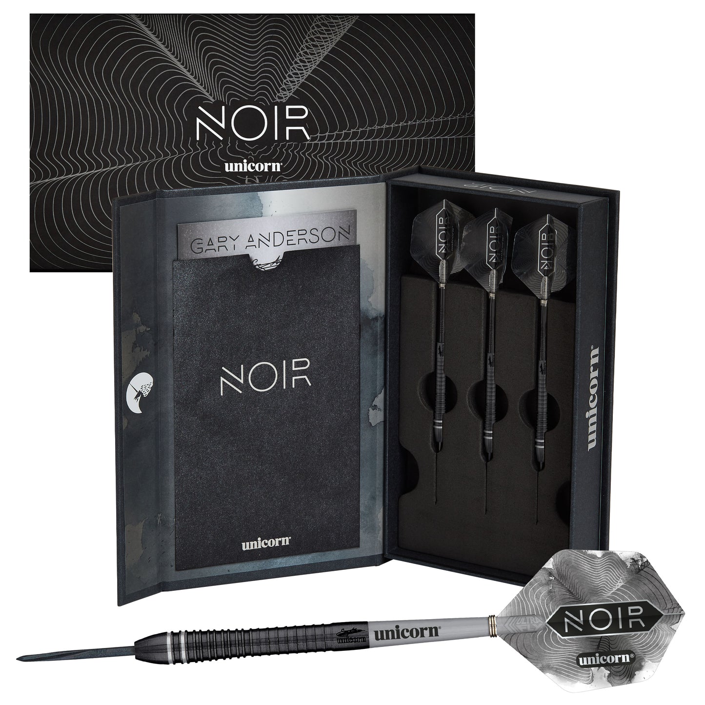 Unicorn Gary Anderson Noir Phase 6 - Deluxe Steel Darts