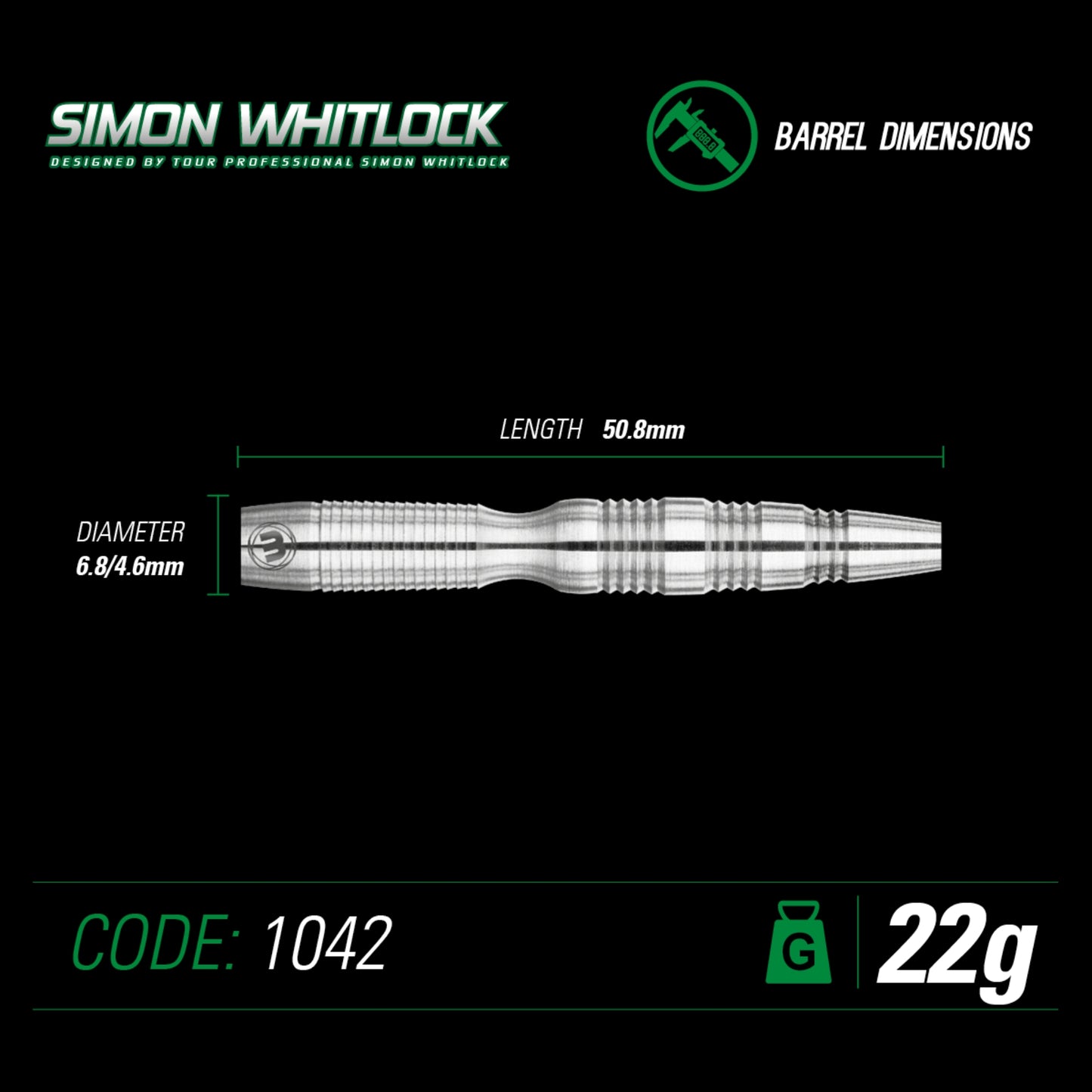 Winmau Simon Whitlock Steeldart Silver Colour