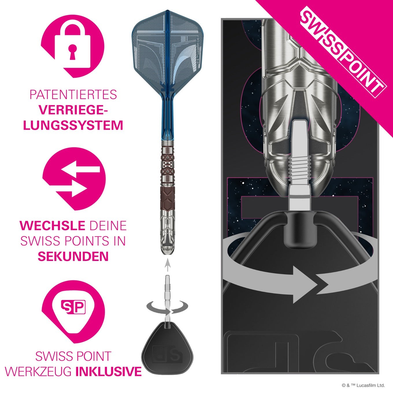 Target Star Wars Mandalorian 95 Swiss Point Steeldarts