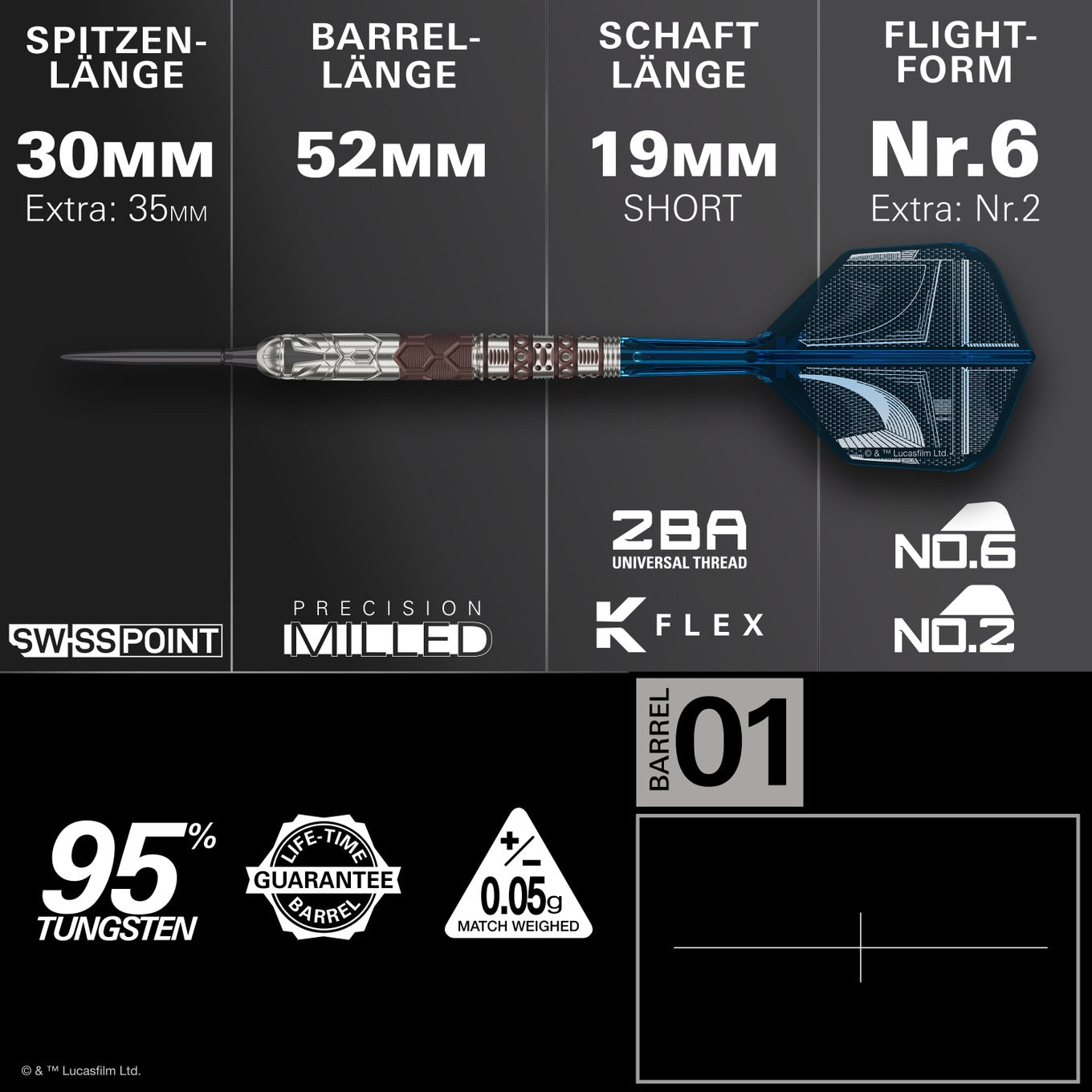 Target Star Wars Mandalorian 95 Swiss Point Steeldarts