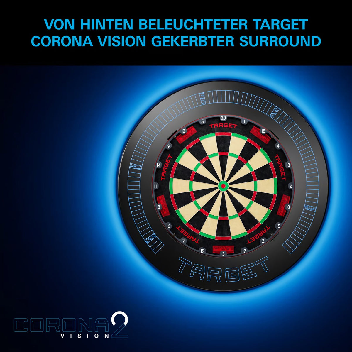 Target Corona Vision Notched Dartboard Surround mit Beleuchtung