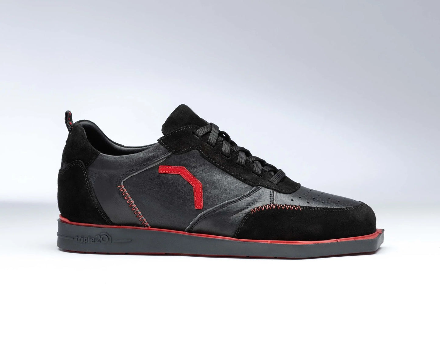 Triple20 Dartschuhe Leder Schwarz/Rot