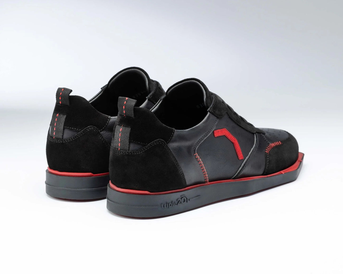 Triple20 Dartschuhe Leder Schwarz/Rot