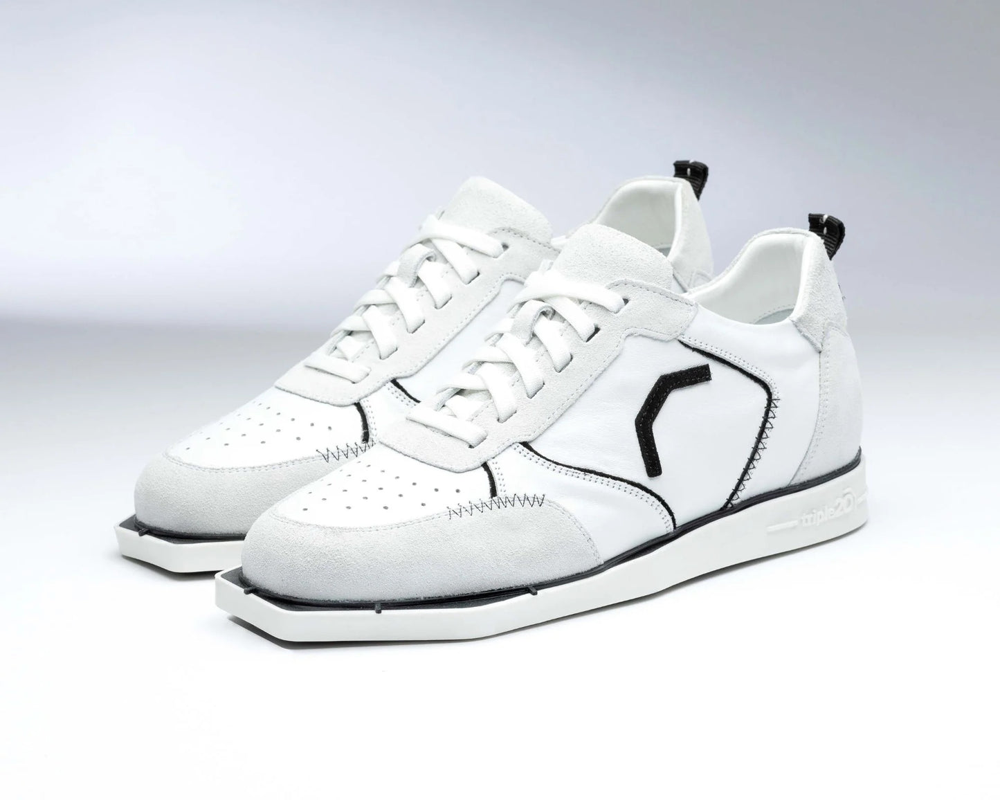 Triple20 Dartschuhe Leder Weiß/Schwarz