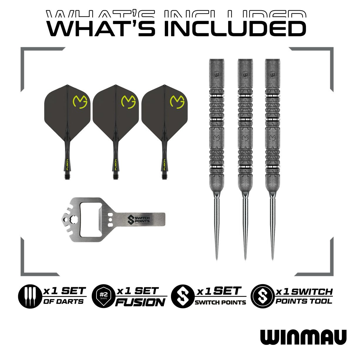 Winmau Michael van Gerwen MVG Signature Edition Switch Point 90% Steeldarts