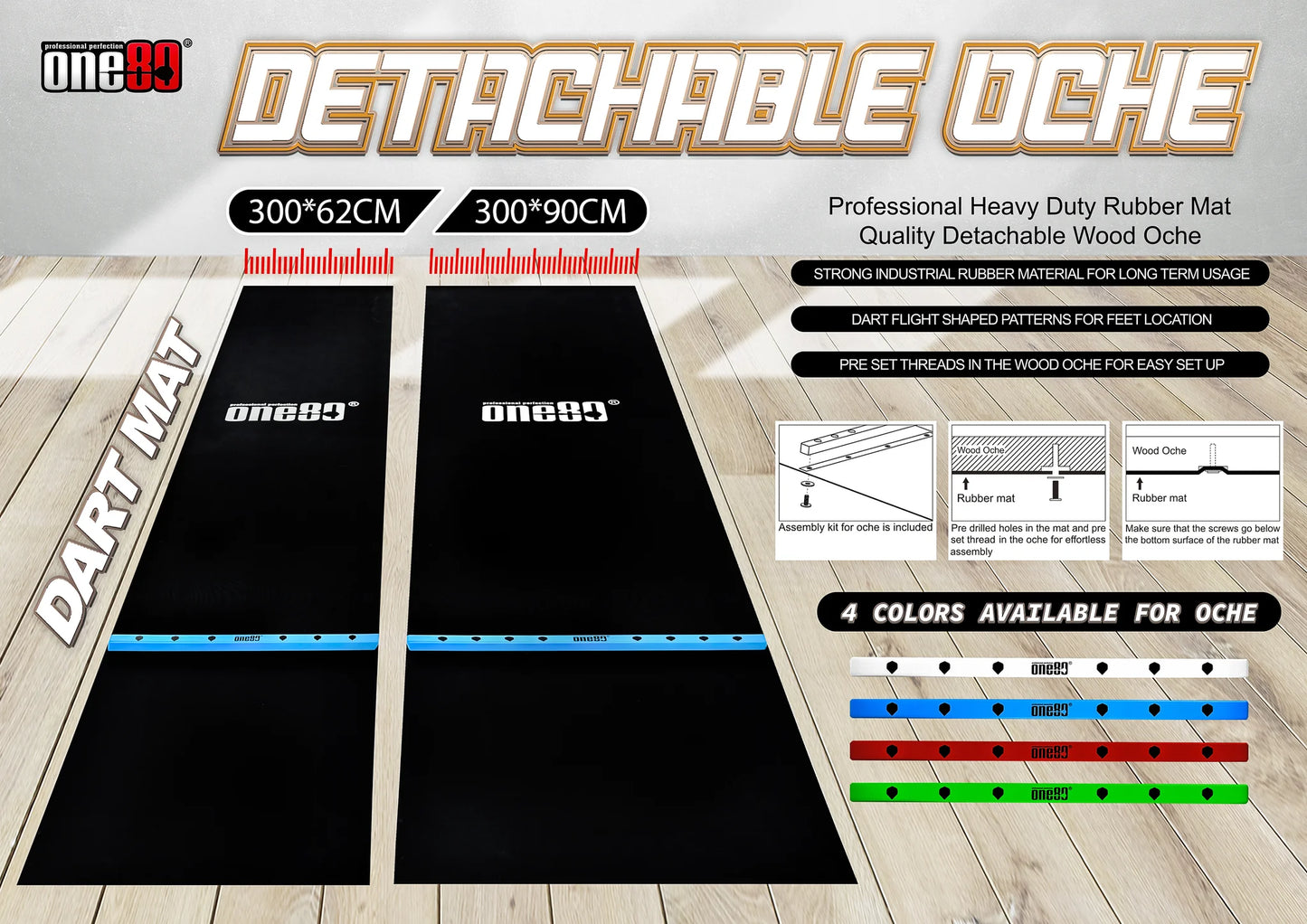 One80 Gummimatte mit Oche