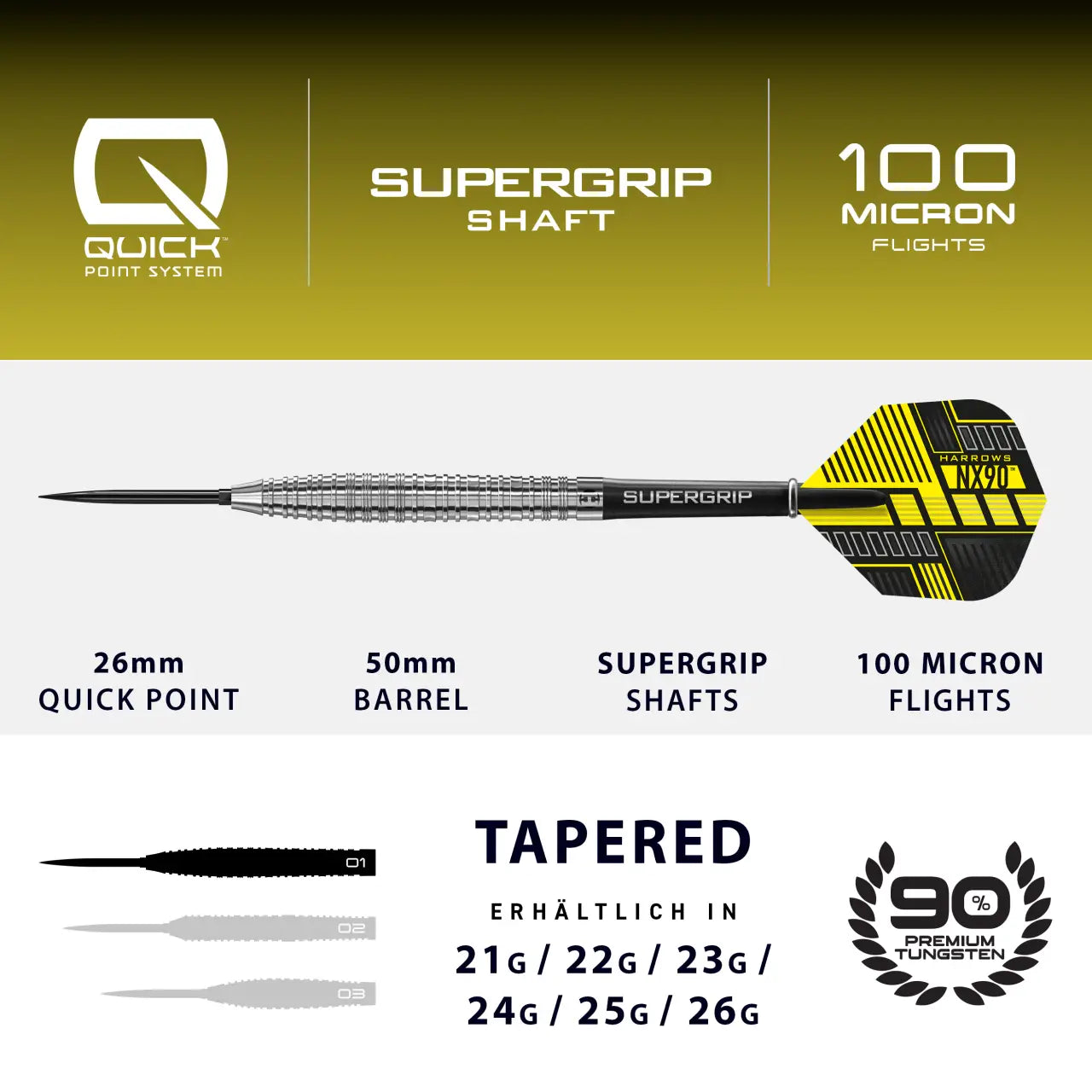 Harrows NX90 Tapered QP Steeldart