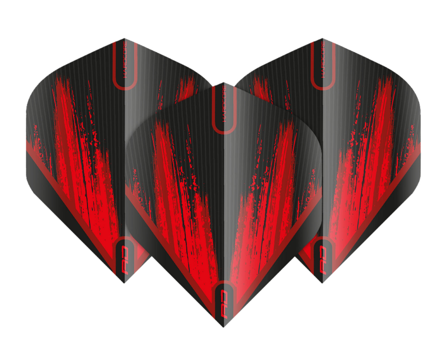 Red Dragon - Hardcore Black Red V2 Standard Flights 1 Set = 3 Stück