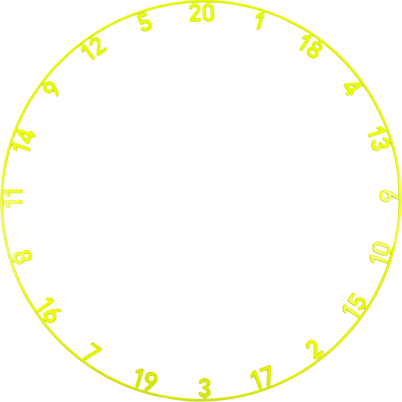 Precise180 - One Piece Lasercut Zahlenring Electric Yellow