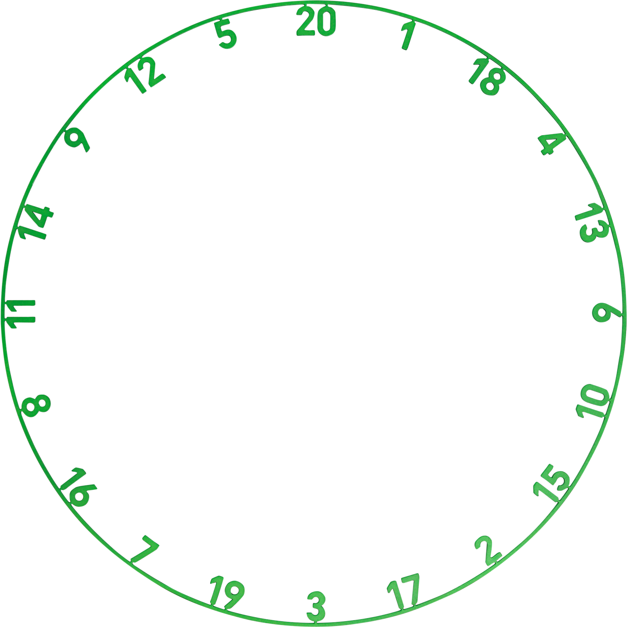 Precise180 - One Piece Lasercut Zahlenring Emerald Green