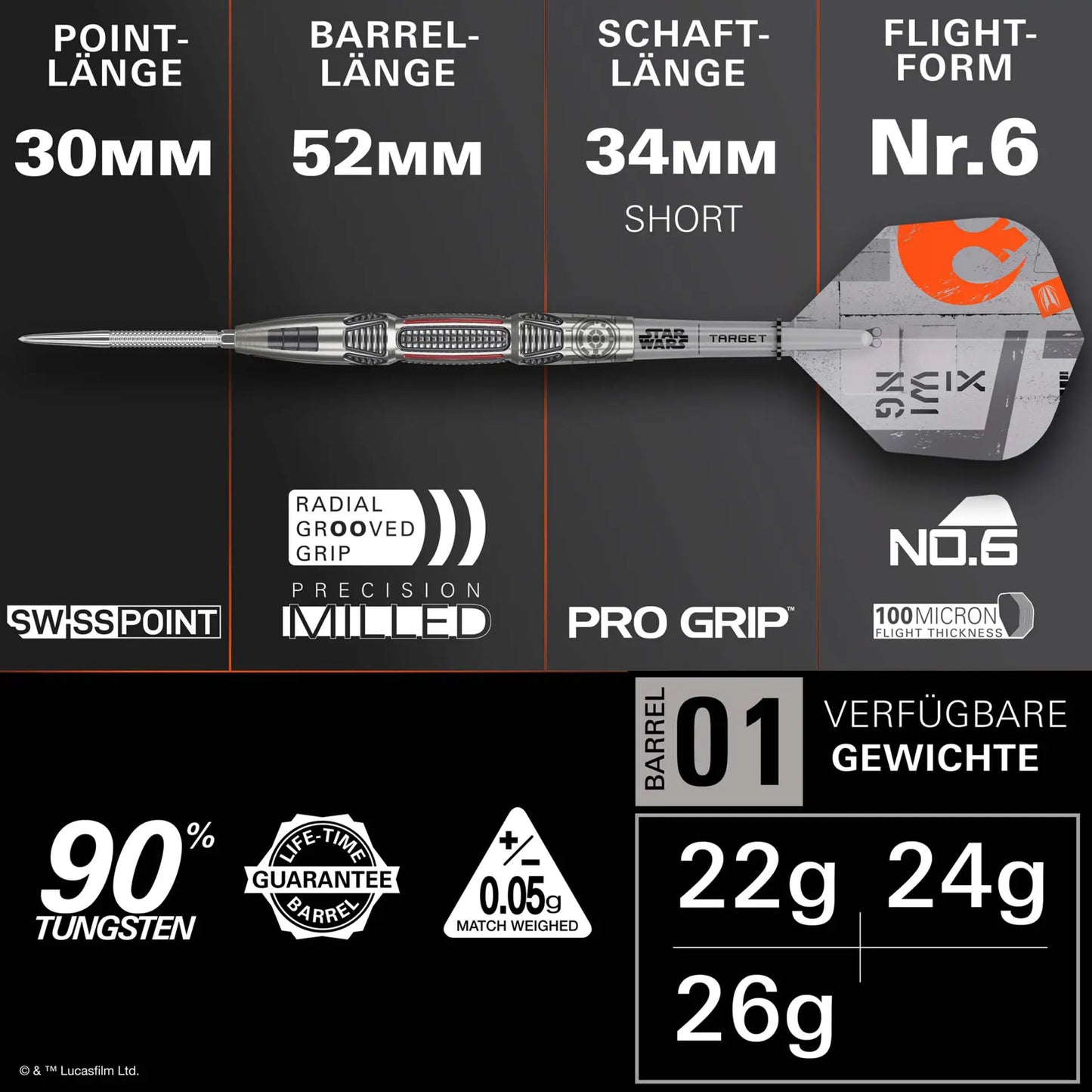 Target Swiss Point Star Wars X-Wing Steeldart