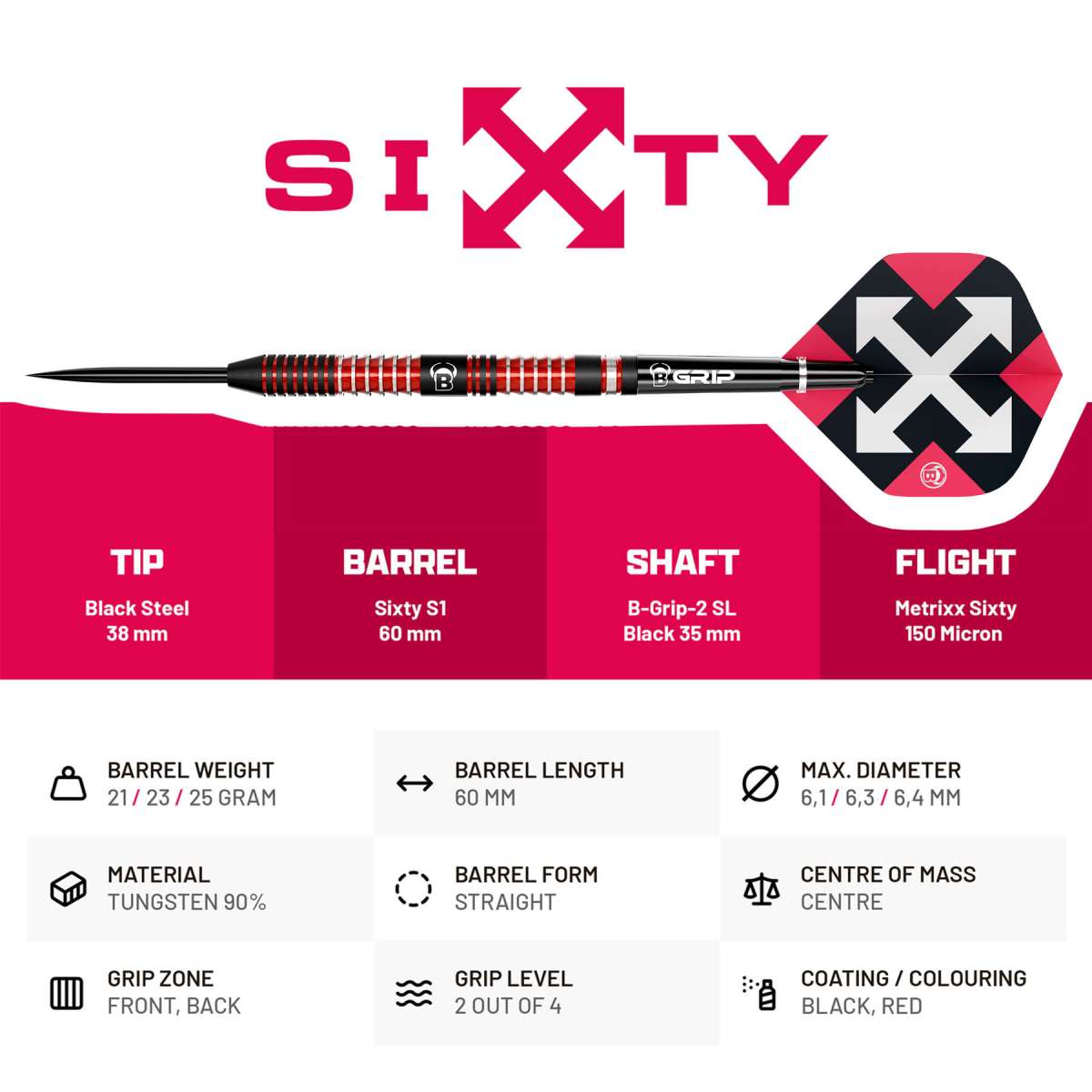 BULL'S Sixty S1 Steel Dart