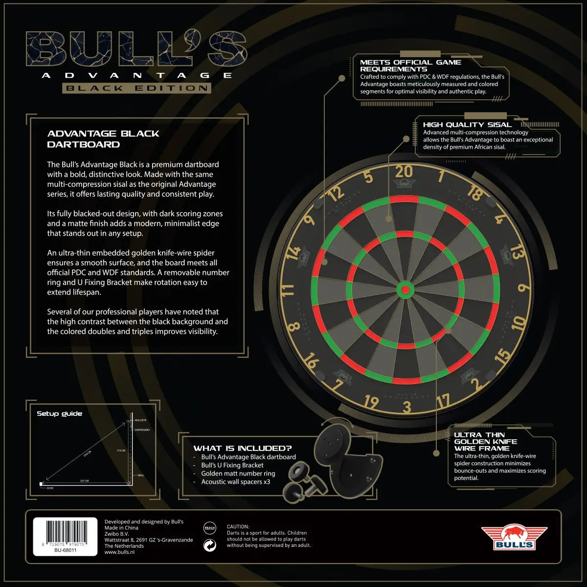 Bull's NL Advantage Black Dartboard
