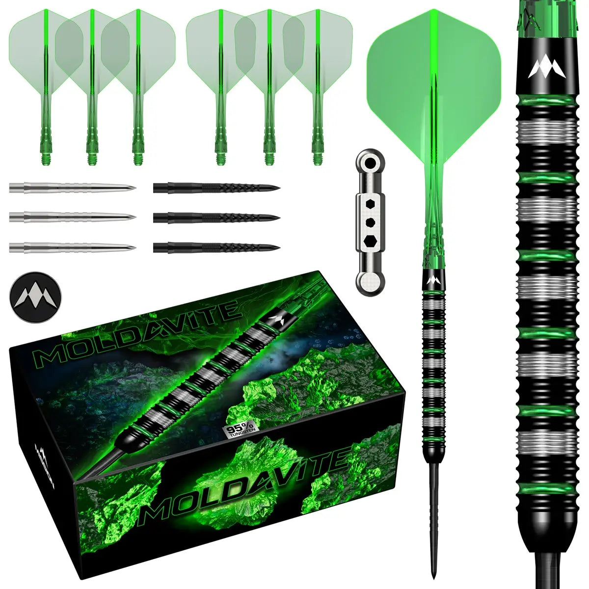 Mission Moldavite Black & Green 95% Steeldarts
