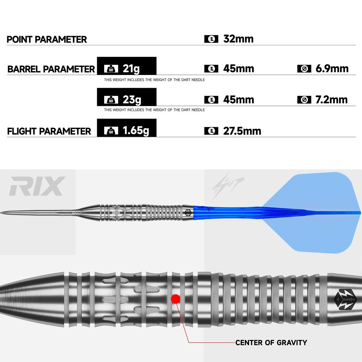 Caliburn EZ-EVO RIX R2 90% Steeldarts