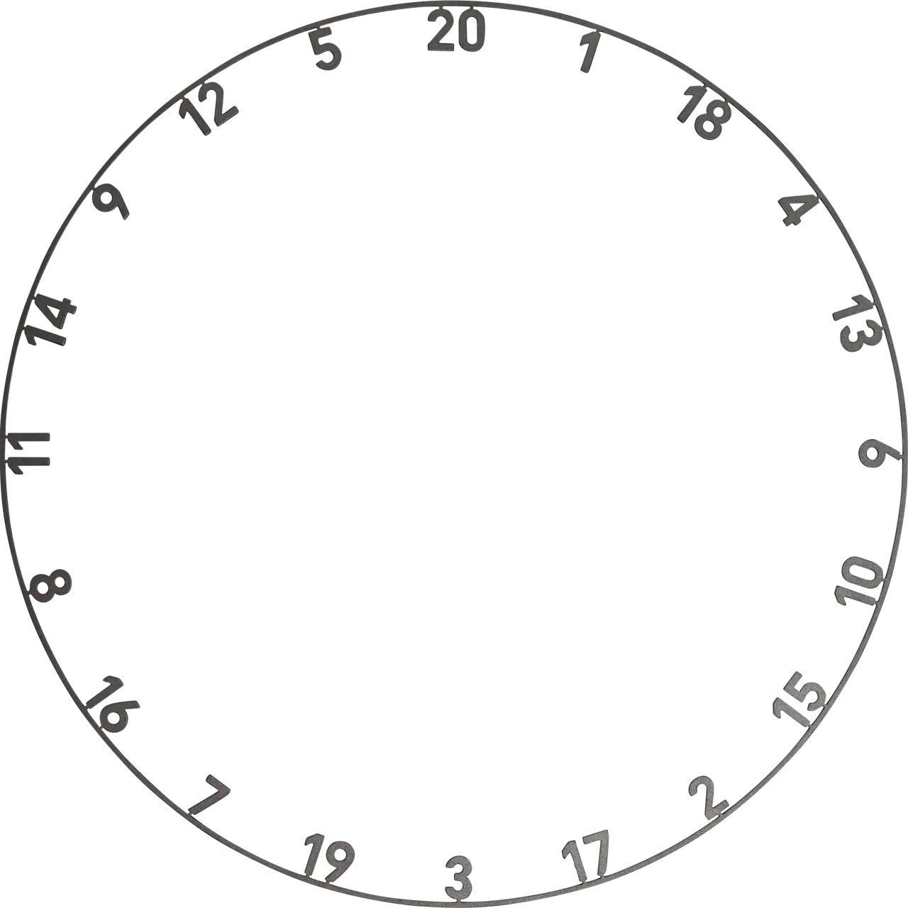 Precise180 - One Piece Lasercut Zahlenring Graphite