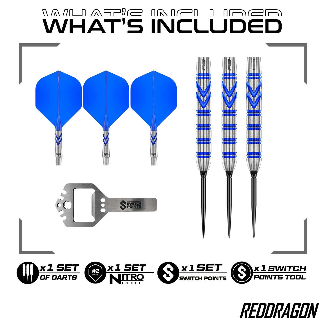Red Dragon Gerwyn Price Blue Original Switch Point Steeldarts
