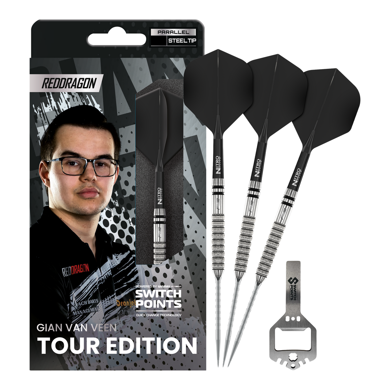 Red Dragon Gian Van Veen Tour Edition Switch Point Steeldarts - 21g