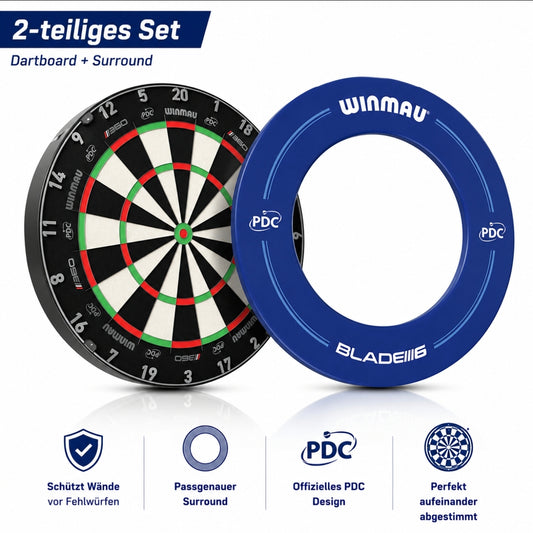 Winmau Blade 360 + Winmau PDC Blue Surround Bundle